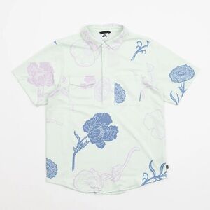 Nike Men's Casual Floral Shirt - Blue and Lavender